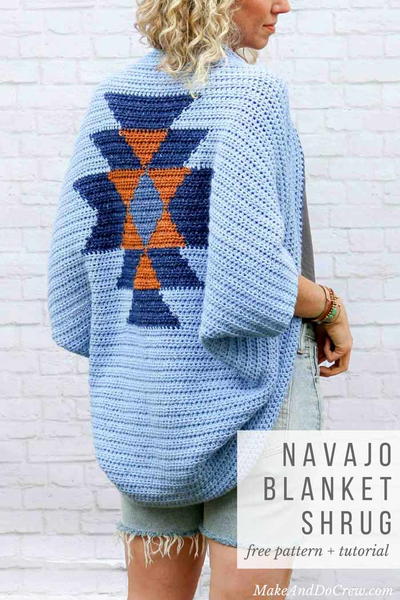 Navajo Blanket Crochet Shrug Pattern