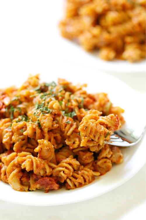 Creamy Vegan SunDried Tomato Pesto Pasta