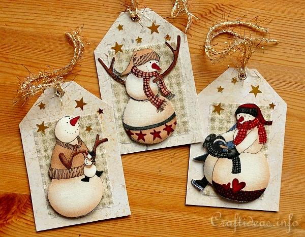 Country Snowmen Gift Tags