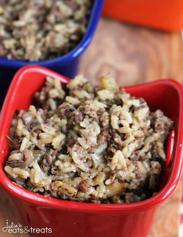 Slow Cooker Hamburger Wild Rice Casserole