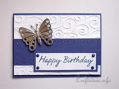 Embossed Metal Butterfly Birthday Card