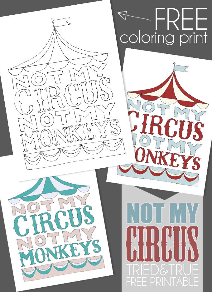 Not My Circus, Not My Monkeys Coloring Page | FaveCrafts.com
