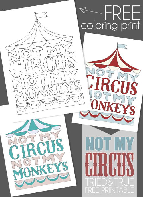 Not My Circus Not My Monkeys Coloring Page