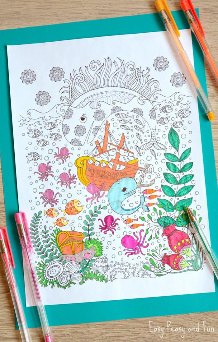 Vividly Intricate Ocean Coloring Page | FaveCrafts.com