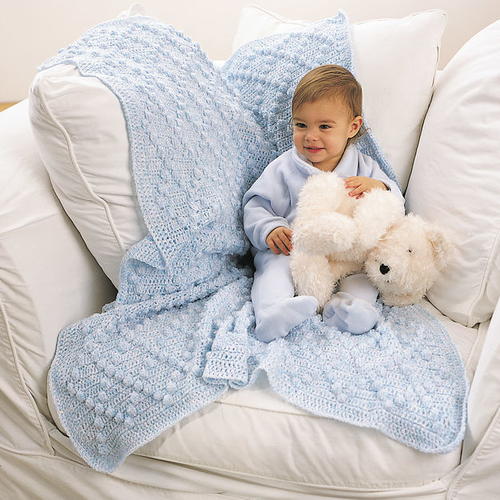 Diamond Bobble Baby Blanket Crochet Pattern 