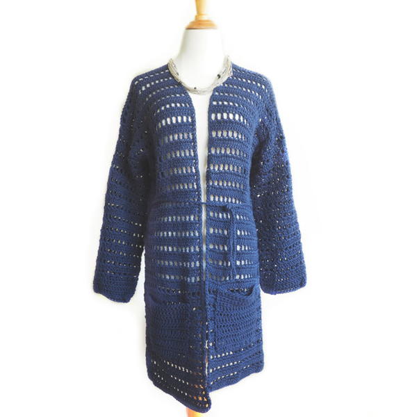 Belted Kimono Cardigan Crochet Pattern