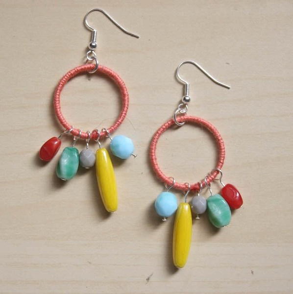 Bead Soup Hoop Earrings