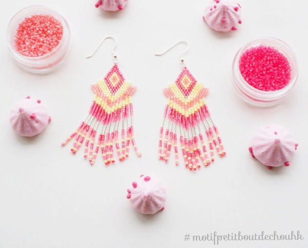 Tribal Beaded Fringe Earrings