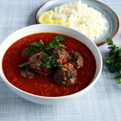 Greek Meatballs Recipe with Beet and Carrot Sauce
