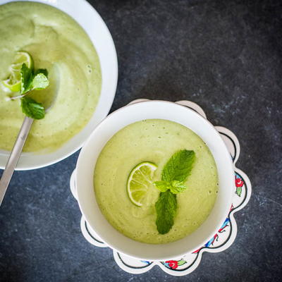No-Cook Refreshing Mint Avocado Chilled Soup