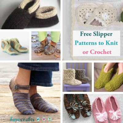 23 Free Slipper Patterns to Knit or Crochet | FaveCrafts.com