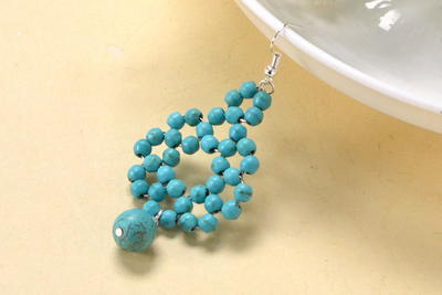 Beaded Turquoise Statement Earrings