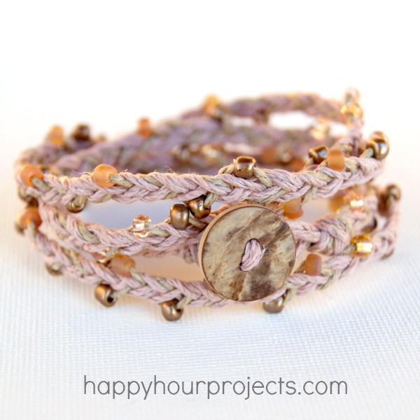 Beaded Hemp Wrap Bracelet