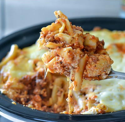 Slow Cooker Baked Ziti with Meat