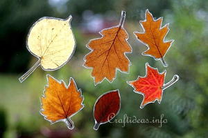 Autumn Leaves Window Decorations Allfreeholidaycrafts Com