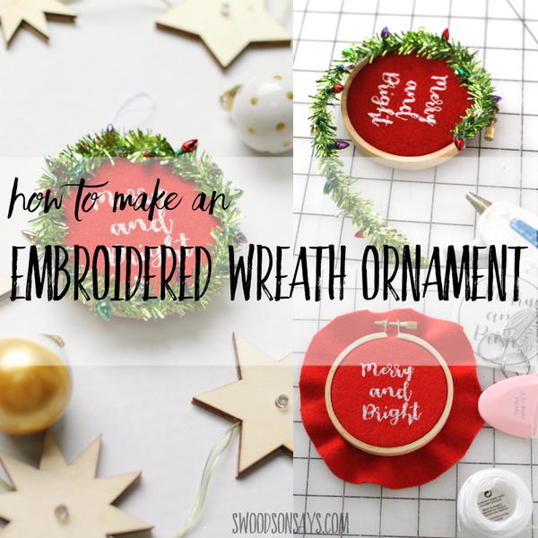 Embroidered Wreath Ornament Tutorial