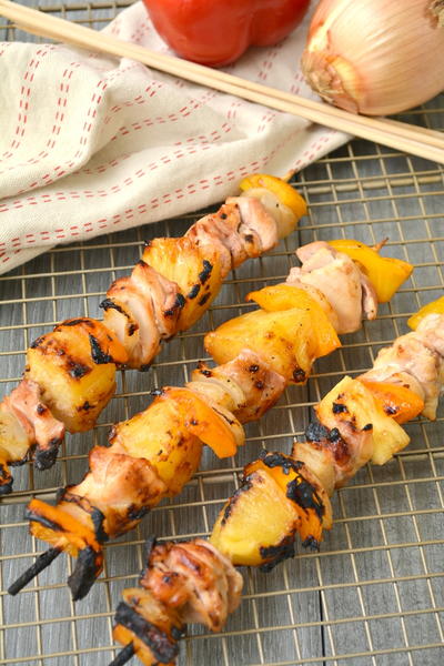 Grilled Pineapple Chicken Skewers with Polynesian Glaze