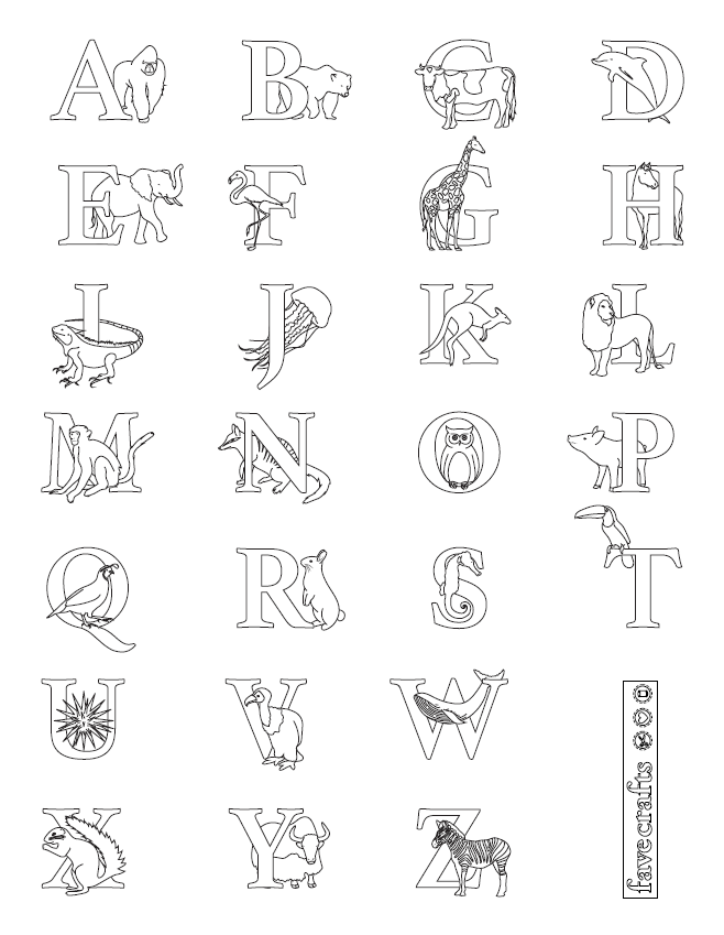 Download Alphabet Coloring Page PDF | FaveCrafts.com