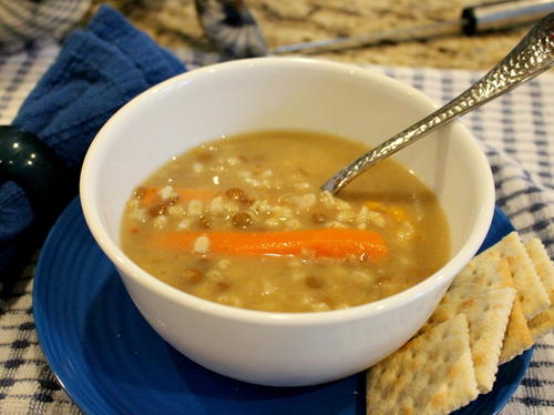 Family Favorite Slow Cooker Chicken Barley Bean Soup
