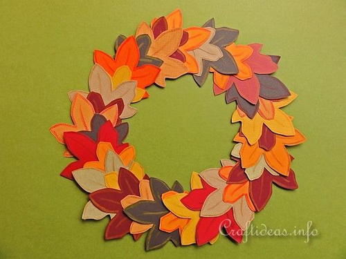 Paper Autumn Leaves Wreath