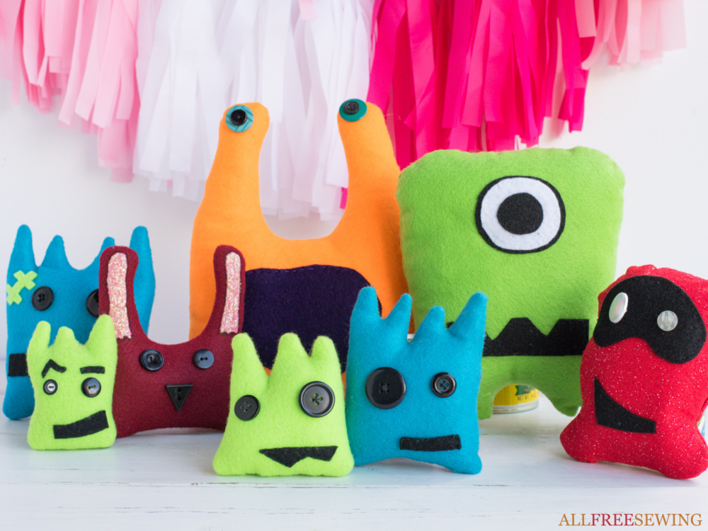 Kid-Friendly Felt Monster Patterns | AllFreeSewing.com Kid-Friendly Felt Monster Patterns | AllFreeSewing.com