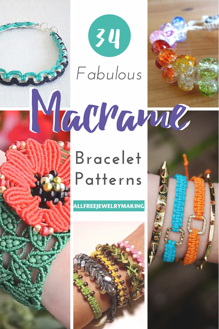 34 Fabulous Macrame Bracelet Patterns | AllFreeJewelryMaking.com 34-fabulous-macrame-bracelet-patterns-allfreejewelrymaking-com
