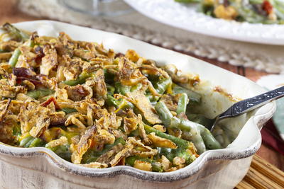 Bacon & Cheddar Green Bean Casserole