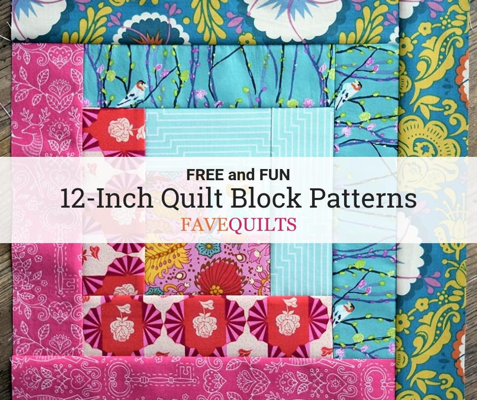 27 Free 12 Inch Quilt Block Patterns | FaveQuilts.com 27-free-12-inch-quilt-block-patterns-favequilts-com