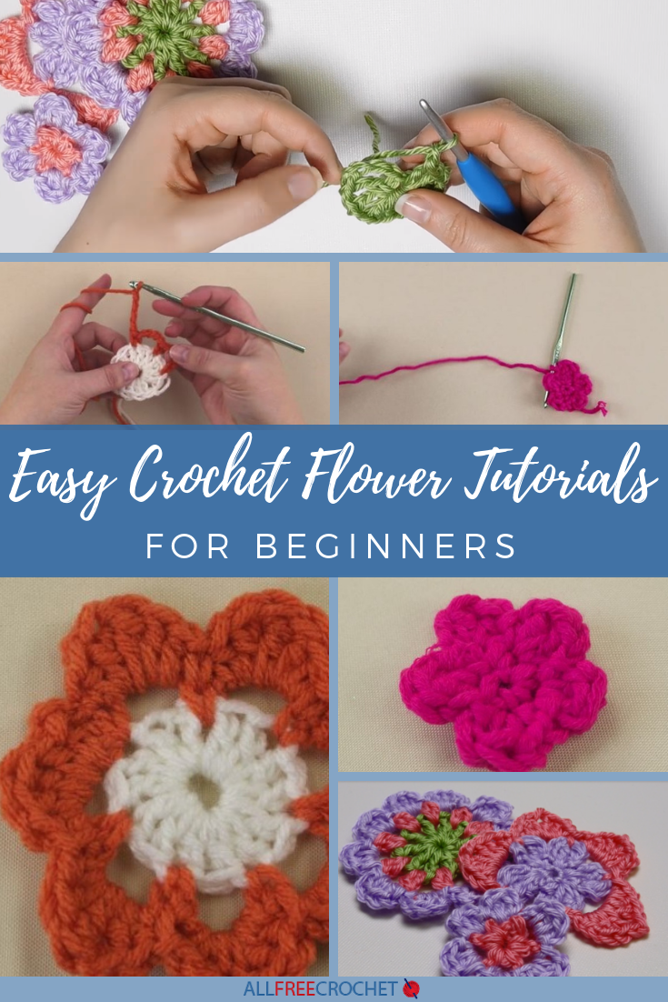 3 Easy Crochet Flower Tutorials For