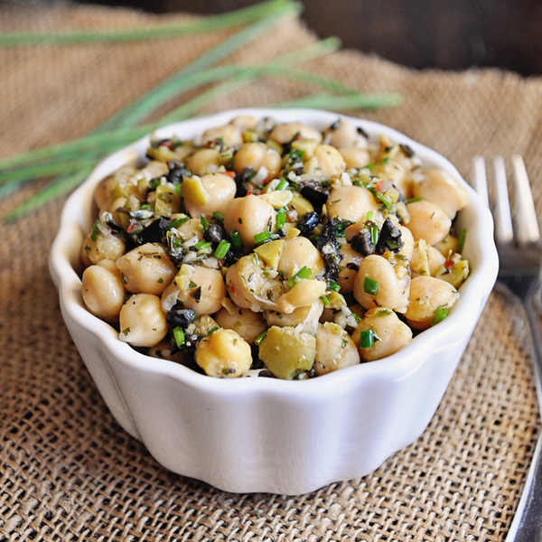 Mediterranean Chickpea Salad with Spanish Olives & Herbs