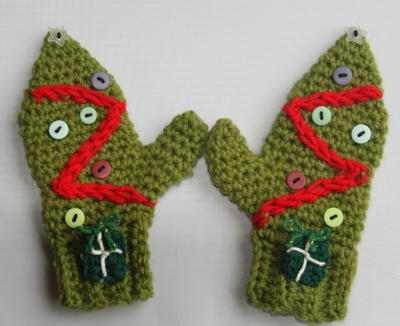 Toddler/Adult Christmas Tree Mittens 
