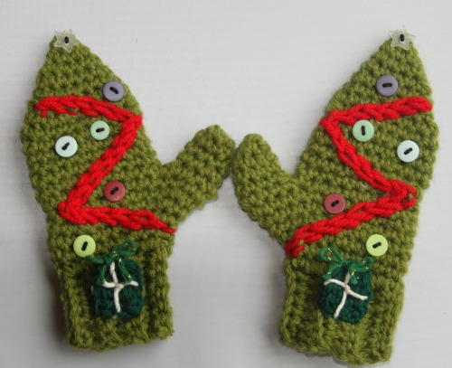 Toddler/Adult Christmas Tree Mittens 