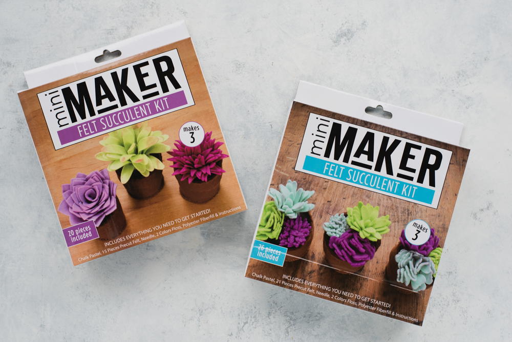 Mini Felt Succulent Kits