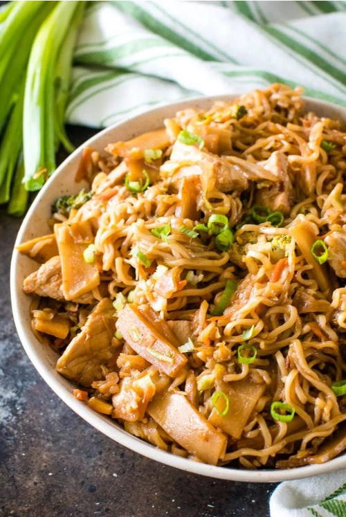 Restaurant Style Pork and Ramen Stir-Fry | AllFreeCopycatRecipes.com