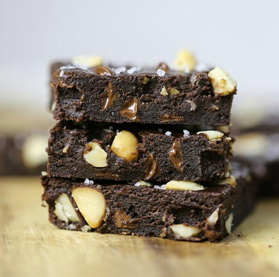 Fudgy Macadamia Mocha Brownies