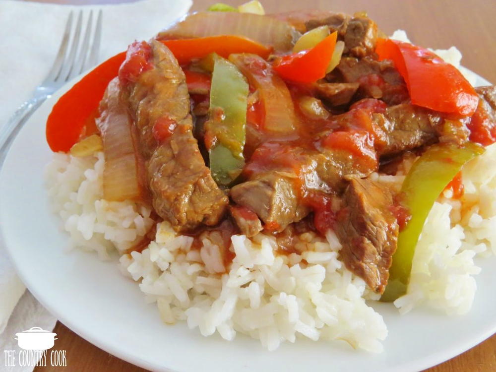 Slow Cooker Pepper Steak | AllFreeSlowCookerRecipes.com