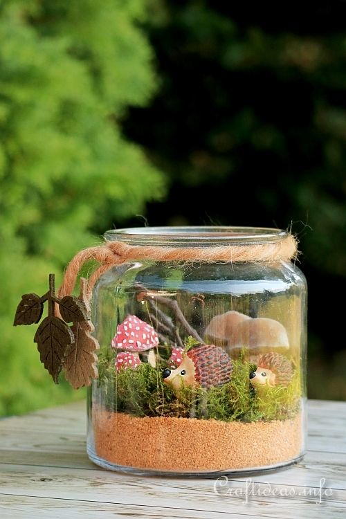 Autumn Forest Scene in a Jar