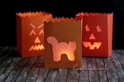 Halloween Paper Pumpkin Lanterns