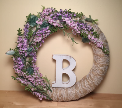 Shabby Chic DIY Initial Wreath