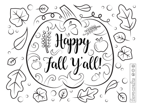 Happy Fall Ya Ll Coloring Page Favecrafts Com