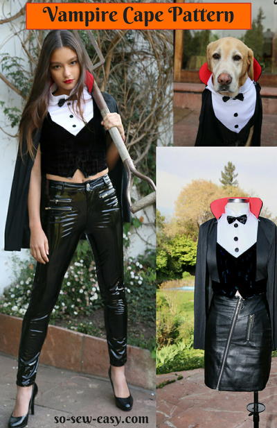 Vampire Cape Pattern – Unisex Easy Halloween Costume