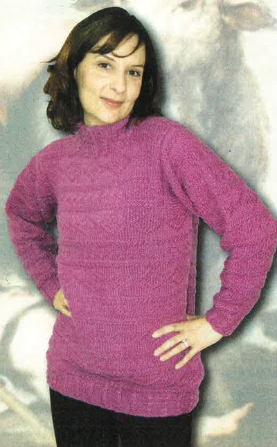 Oodles of Texture Women's Pullover Sweater Knitting Pattern