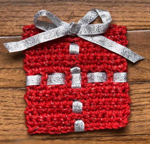 Crochet Christmas Present Coaster