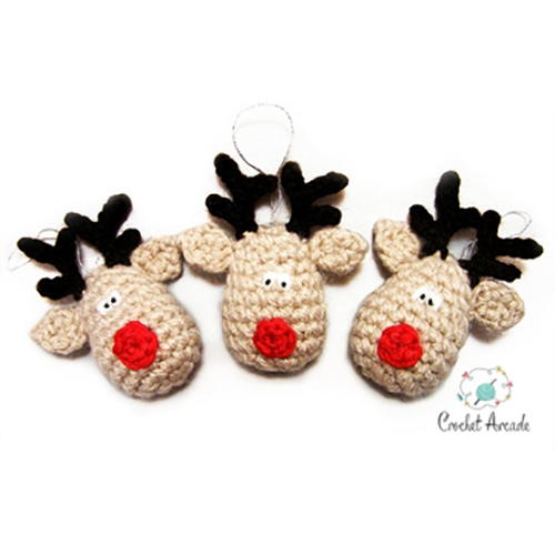 Reindeer Christmas Ornament Free Crochet Pattern