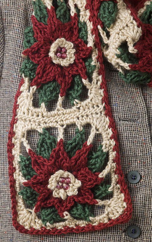 Crochet Poinsettia Scarf