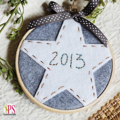 Easy Embroidered Christmas Star Ornament