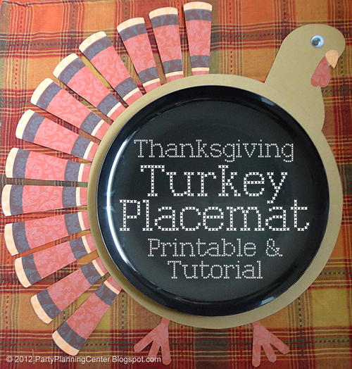 Thanksgiving Turkey Decoration or Placemat 