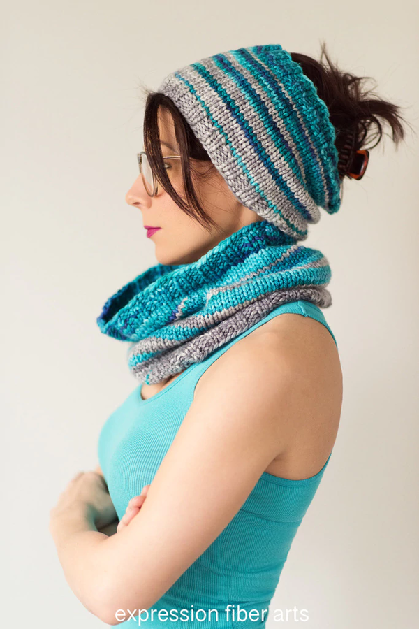 Snug and Striped Knit Cowl and Ear Warmer Pattern
