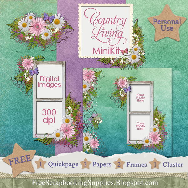 Country Living Digital Scrapbook Kit