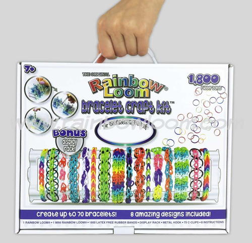 10,000 Rubber Bands Refill Pack Colorful Loom Kit Organizer for Kids Bracelet Weaving DIY Crafting with Crystal-like Charms,500 S-Clips,Mini Hook and 175 Beads XMAS Present Set in Rainbow Color 